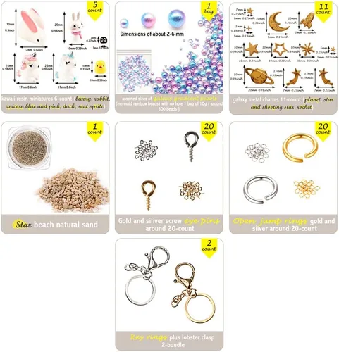 Miniatura 4 de Funshowcase Paquete de moldes de silicona para coctelera de resina, suministros de joyería, 132 kits