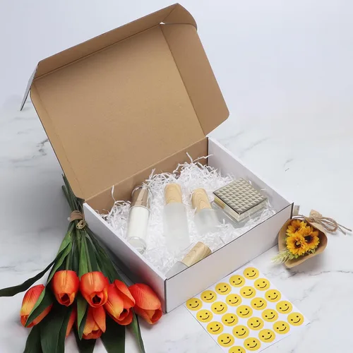 Miniatura 4 de RLAVBL Juego de 25 cajas de envío de 10 x 8 x 3, caja de cartón corrugado blanca para embalaje, correo, negocios Blanco