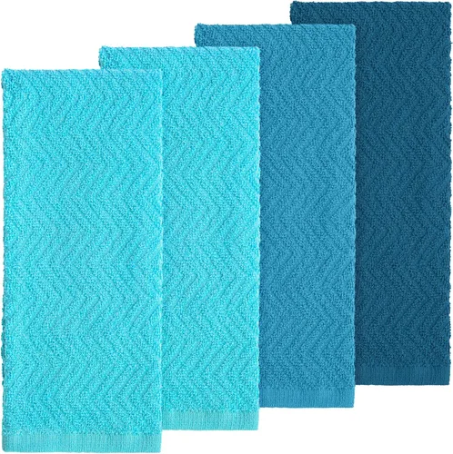 Miniatura 2 de DecorRack Paquete de 4 toallas de cocina, 100% algodón, 15 x 25 pulgadas, absorbentes para secar platos, toallas de mano, paños de limpieza