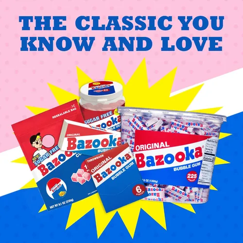 Miniatura 6 de Bazooka - Chicle de Pascua, 225 unidades, envuelto individualmente, con sabor original, tubo de chicle a granel, divertido caramelo antiguo
