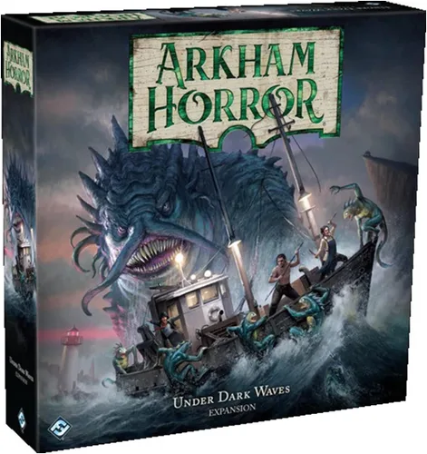 Arkham Horror Under Dark Waves - Expansión del juego de mesa - ¡Nuevas ubicaciones, investigadores y terror! Juego de misterio cooperativo, a partir
