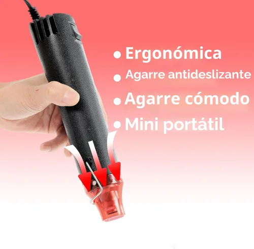 Miniatura 5 de Pistola de calor para manualidades, pistola de aire caliente de 110 V y 300 W, cable ultra largo de 3.28 pies, pistola de calor portátil con soporte