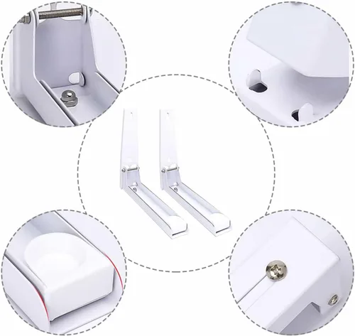 Miniatura 7 de Soporte de montaje para microondas, soporte plegable retráctil para horno de microondas montado en la pared, soporte para accesorios de cocina