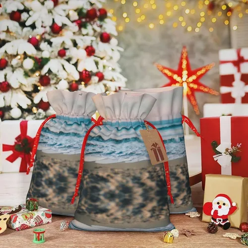 Miniatura 7 de MDATT Bolsas de regalo con cordón de playa y mar, bolsas de regalo de 5 x 7 pulgadas para bodas, Navidad, cumpleaños, decoración de Halloween