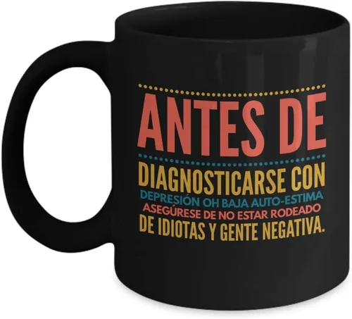 Regalo para amigos | Taza de cafe para hermana | Perfecto regalo para graduados, profesionales y estudiantes | Vaso con afirmaciones positivas, Negro