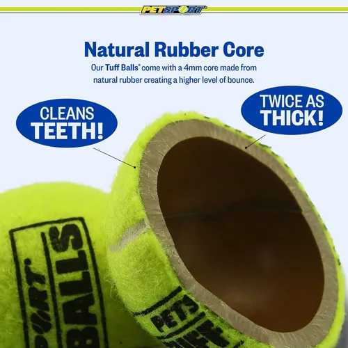 Miniatura 4 de PetSport Giant Tuff Ball - Pelotas de tenis gigantes para perros, ideales para aburrimiento y masticadores agresivos, pelotas de tenis para perros
