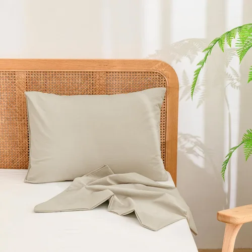 Miniatura 3 de BESTOUCH 100% Algodón Lavado Funda de Almohada para Cabello y Piel, Sensación de Lino, Suave, Cómoda, Transpirable, Juego de 2 Fundas de Almohada