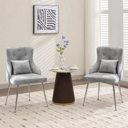 Miniatura 12 de Silla de tocador de terciopelo, silla de comedor tapizada para dormitorio, comedor, sala de maquillaje, silla moderna para sala de estar con patas