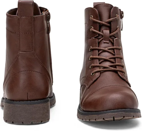Miniatura 7 de Vepose Botines de moda para mujer, botines de tacón bajo con cordones para mujer