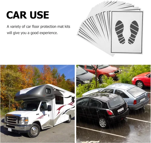 Miniatura 2 de 50 tapetes de papel para automóvil, tapetes de papel para concesionarios, impresos con bonita huella automotriz para suministros de protección