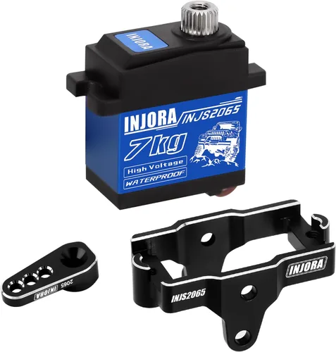 INJORA 7KG Servo INJS2065 con soporte y cuerno de servo para TRX4M TRX4MT 1/18 RC Crawler piezas de mejora, alto par de torsión impermeable