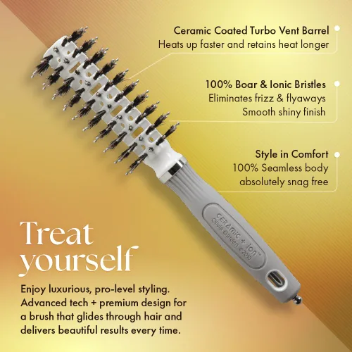 Miniatura 3 de Olivia Garden Cerámica + Ion Turbo Vent Combo Cepillo de pelo (cerdas iónicas y 100% de jabalí)