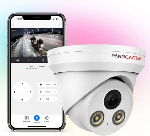Miniatura 11 de PANOEAGLE Cámara POE a todo color de 8 MP, cámara IP de torreta para exteriores con micrófono, cámaras de seguridad 4K, detección de humanos
