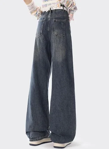Miniatura 3 de Lafaguw Pantalones de mezclilla holgados Y2k para mujeres, adolescentes, niñas, pantalones de estrella, gráficos, tiro bajo, jeans vintage estéticos