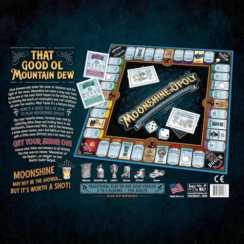 Miniatura 4 de Late for The Sky Moonshine-OPOLY - Juego de mesa para adultos, juego de comercio de propiedades para fiestas, 2-6 jugadores, tema de bebida Opoly