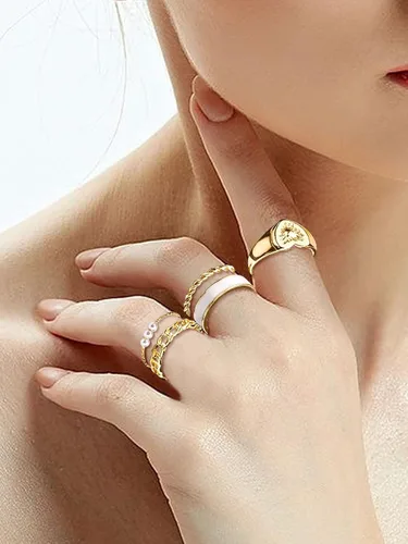 Miniatura 31 de Preppy Heishi - Juego de pulseras de surfista para niñas adolescentes, bonitos aretes estéticos, anillos estéticos preppy coloridos de oro blanco