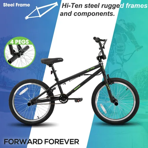 Miniatura 3 de HILAND 20 inch Kids BMX Bicycle for Boys Girls Age 5-12 Years Old, 360 Degree Gyro & 4 Pegs, Kids Bike for Beginner-Level to Advanced Riders