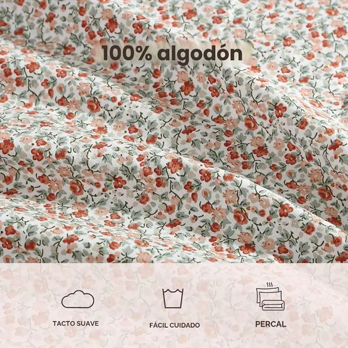 Miniatura 6 de Laura Ashley - Sábanas King, Juego de Ropa de Cama de Percal de Algodón, Ligero y Transpirable para el Hogar (Emogene Naranja Quemado, King)