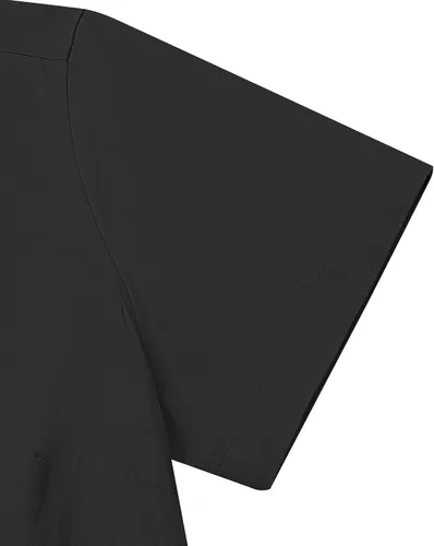 Miniatura 6 de siliteelon Camisas de vestir para mujer, de manga corta, de algodón, camisa con botones abajo, camisa básica con botones arriba, camisas con cuello