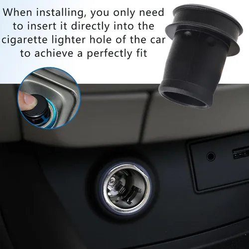 Miniatura 6 de 2 fundas para encendedor de cigarrillos de automóvil, tapa de enchufe negra impermeable y antipolvo, cubierta universal de 0.78 pulgadas, accesorios