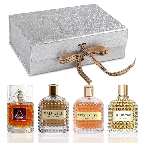 Miniatura 21 de A CENTER Set de regalo de colonia para hombre, 4 x 3.4 onzas líquidas, perfume de lujo con caja de presentación premium, regalo perfecto para el día