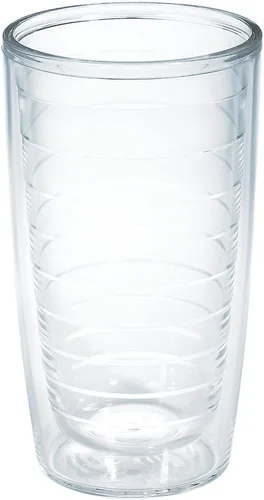 Tervis Vaso de mesa transparente y colorido hecho en Estados Unidos de doble pared con aislamiento para viajes que mantiene las bebidas frías y
