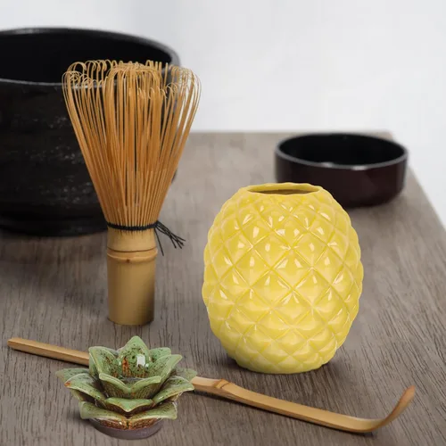 Miniatura 10 de BESTonZON Bote de té con forma de piña de 5.23 pulgadas de cerámica hermética para almacenamiento de té, tarro organizador para café suelto, azúcar