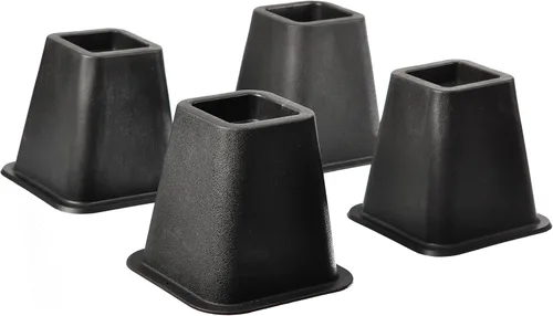 Miniatura 4 de HOME IT Elevadores de cama negros de alta calidad de 5 a 6 pulgadas, elevadores de muebles apilables resistentes para dormitorio universitario