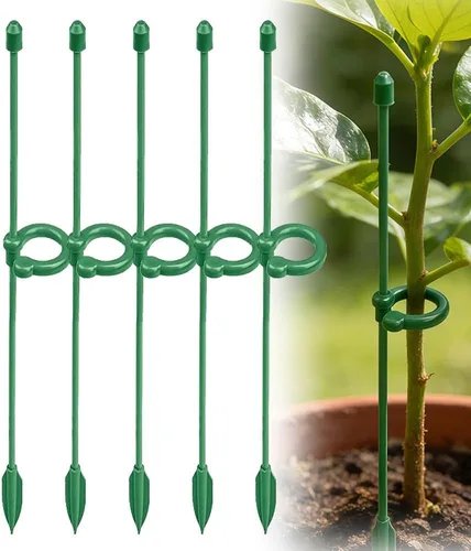 Estacas para plantas, estacas para plantas de interior y exterior, con clips ajustables, se utilizan para asegurar la falaenopsis, tomates y plantas