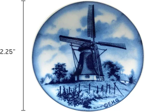 Miniatura 2 de Essence of Europe Gifts Delft Blue Windmill Cocina Imán Placa de cerámica