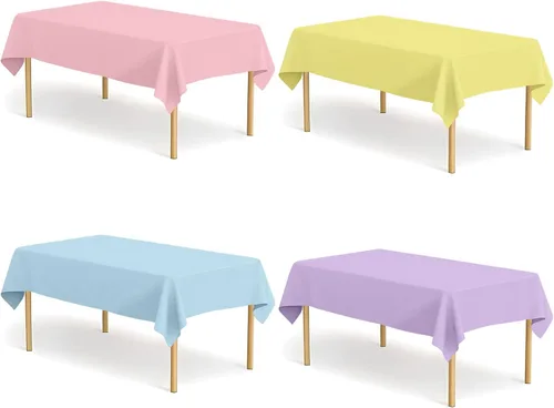 Miniatura 40 de Paquete de 2 manteles de plástico a cuadros en blanco y negro para fiestas, desechables de 54 x 108 pulgadas, mantel rectangular con bandera a