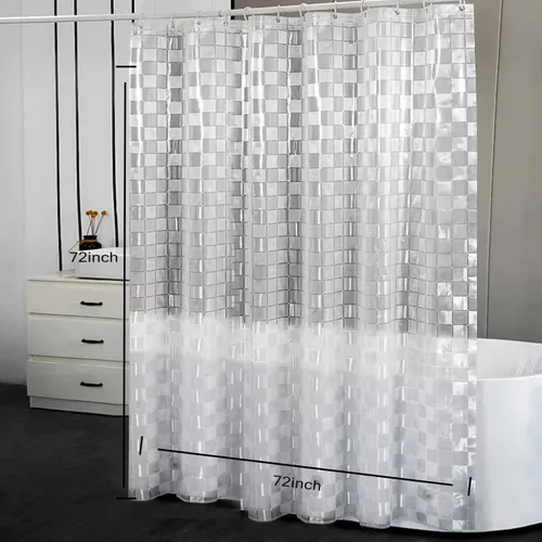 Miniatura 7 de Forro de cortina de ducha, cortinas de ducha 100% impermeables de Peva con 3 imanes inferiores pesados y 12 ojales a prueba de óxido, forro de ducha