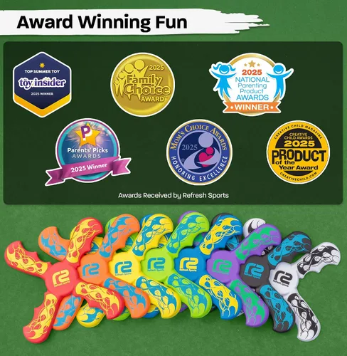 Miniatura 7 de Juguetes al aire libre para niños Boomerang – Divertidos regalos para niños de 6 años y juguetes voladores suaves para niños de juego en interiores