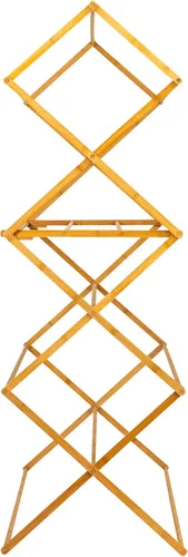 Miniatura 6 de Household Essentials Estante plegable de secado de ropa de bambú de gran tamaño, estante de lavandería de lujo con 11 clavijas, respetuoso