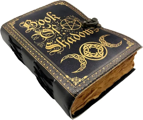 Miniatura 9 de Libro de hechizos en blanco de sombras, diario de grimorio, diseño de gato mágico, suministros de brujería, cuaderno Wiccan hecho a mano, vintage