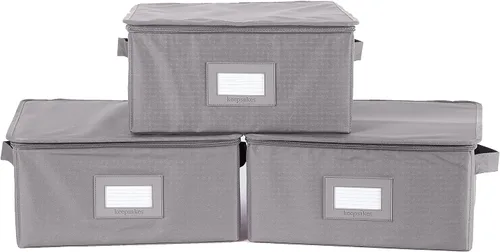 Miniatura 53 de Covermates Keepsakes - Juego de cajas de almacenamiento con cierre de cremallera, paquete de 3 cubos organizadores de poliéster resistente, diseño