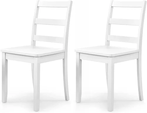 Miniatura 14 de ERGOMASTER Juego de 4 sillas de comedor de madera, sillas de cocina de madera sin brazos con respaldo, sillas laterales de restaurante para estudio