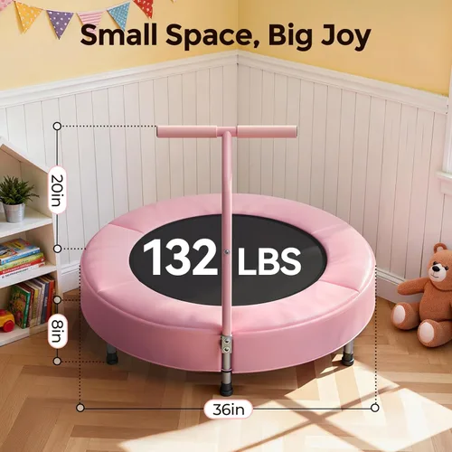Miniatura 7 de BCAN SP1 36'' Toddler Trampoline, ASTM Certified - Kids Trampoline for Ages 1-6, Foam Handle & Safe Thickened Cover, Mini Trampolines for Kids