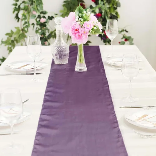 Miniatura 7 de Efavormart - Paquete de 10 caminos de mesa de satén de alta calidad para bodas, fiestas de cumpleaños, ajuste rectangular y mesa redonda, 12 x 108