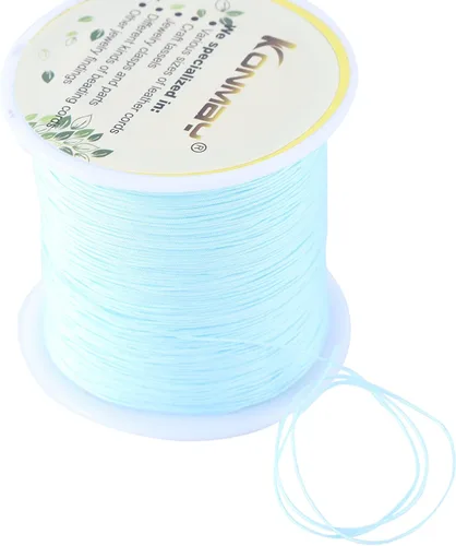 Miniatura 53 de KONMAY 1 rollo de cuerda de nailon para hacer pulseras de 150 yardas, trenzado de nailon Shamballa Macramé/cordón de cuentas de 0.4mm, cordón