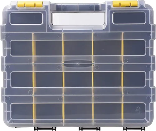 Miniatura 7 de AIDY-PRO Caja Organizadora de Ferretería 34 Compartimentos Organizador de Piezas Pequeñas con Divisores Extraíbles Plástico Duradero Caja de Amarillo