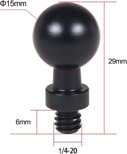 Miniatura 2 de Adaptador de montaje en cabeza de bola de 0.787 in/0.669 in/0.591 in/0.512 in a 1/4 tornillo/agujero de bola para accesorios de fotografía de cámara