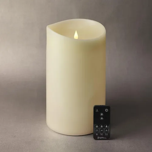 Miniatura 13 de Velas LED sin llama con control remoto, 3 x 5.1 pulgadas, llama móvil parpadeante 3D, velas que funcionan con pilas en carcasa de cera real para uso