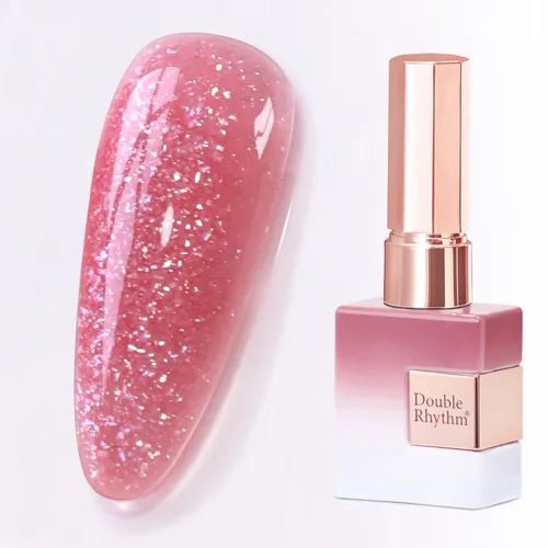 Miniatura 39 de Double Rhythm Esmalte de gel con purpurina de nieve de 0.5 fl oz, color holográfico reflectante para arte de uñas, salón de manicura y bricolaje