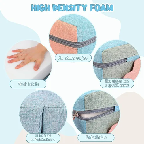 Miniatura 8 de Asweets 4 en 1 bloques de espuma para escalar para niños pequeños, juguetes de escalada y gateo suaves para interiores para la creatividad e