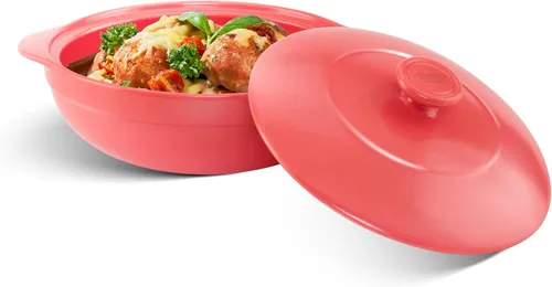Miniatura 12 de MINH LONG - Horno holandés de porcelana de 2 cuartos con tapa, sin plomo ni cadmio, apto para horno hasta 482 °F, retención de calor, olla de Luna