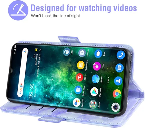 Miniatura 4 de Asuwish Funda compatible con TCL 10 Pro y protector de pantalla de vidrio templado, accesorios para celdas, ranura para tarjetero, soporte
