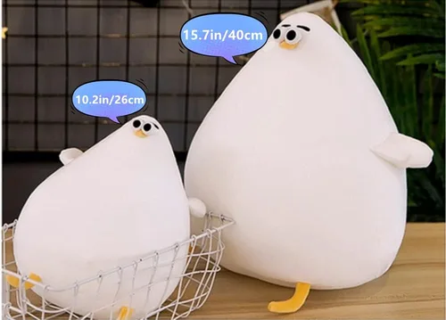 Miniatura 4 de NatureMan Lindos juguetes de peluche de pollo gordo de gaviota, divertida almohada de pollo de dibujos animados, regalo creativo para niños y niñas