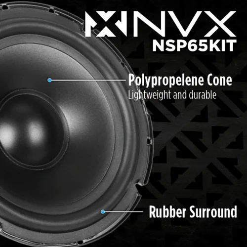 Miniatura 2 de NVX® NSP65KIT Altavoces de coche de 6.5", 600W máx., 200W RMS, sistema de 2 vías con componentes con tweeters de cúpula de seda y cruces pasivos