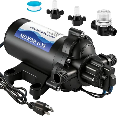 ECO-WORTHY - Bomba de presión de diafragma de agua de la serie 33, industrial, 110V AC, flujo de 4.0 GPM, presión nominal de 50 PSI, bomba
